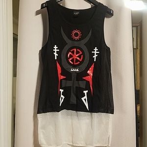 M/UNISEX TANK w/ MESH DETAIL. HIGH-END STREETWEAR